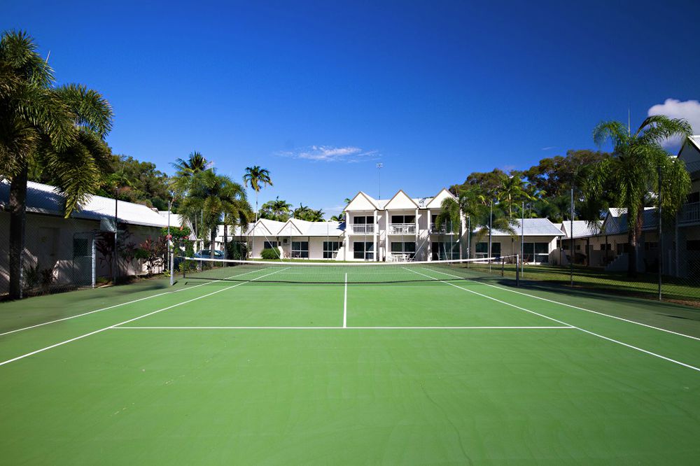 Resort living with tennis court