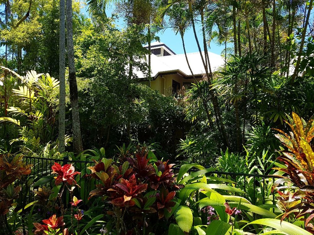 Looking back at villa from pool area