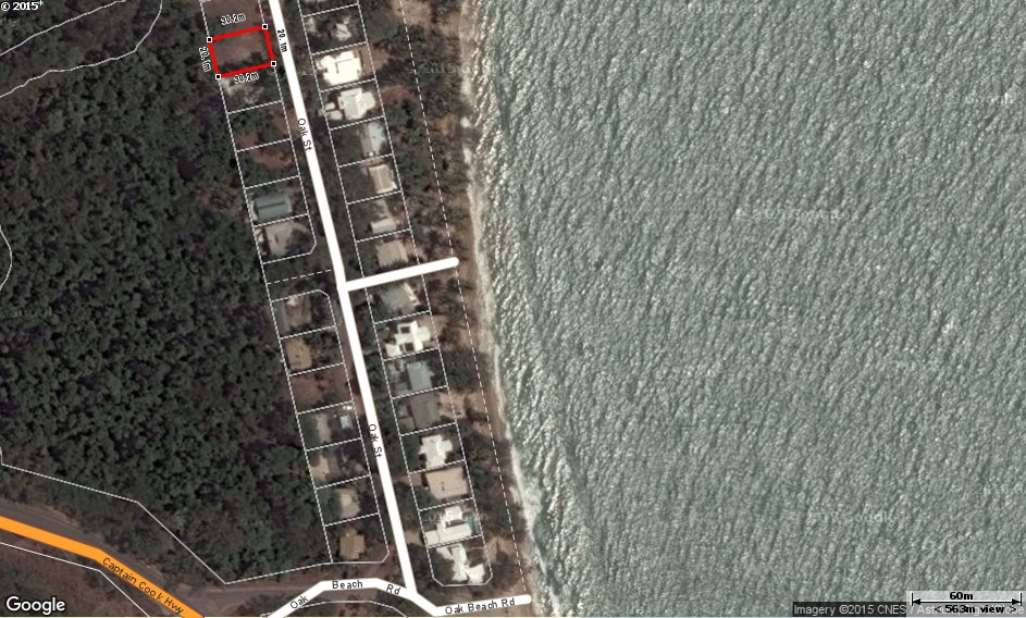 Map of Oak St, Oak Beach, beachfront block of land