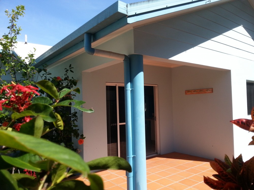 Tropical garden setting