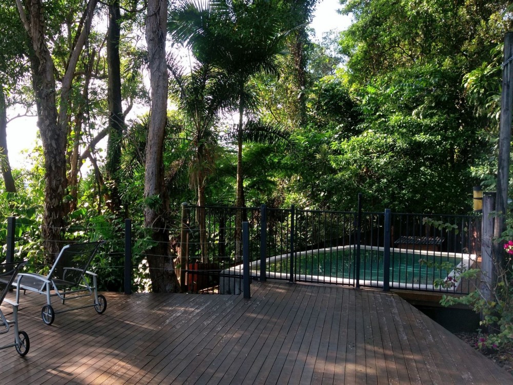 Expansive sundeck adjoining the swimming pool