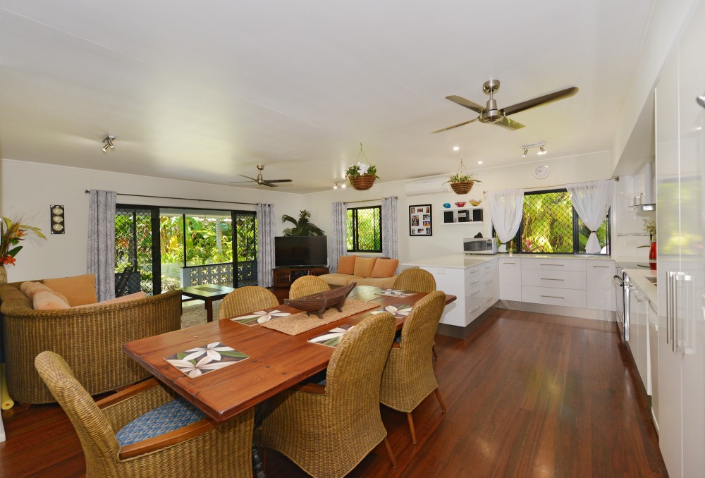 Polished timber floors add charm