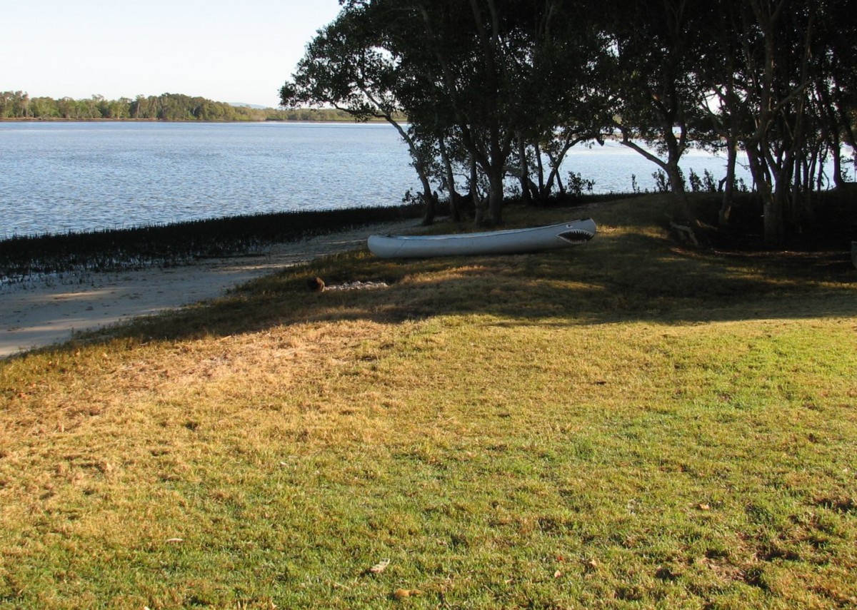 River beach in front of 