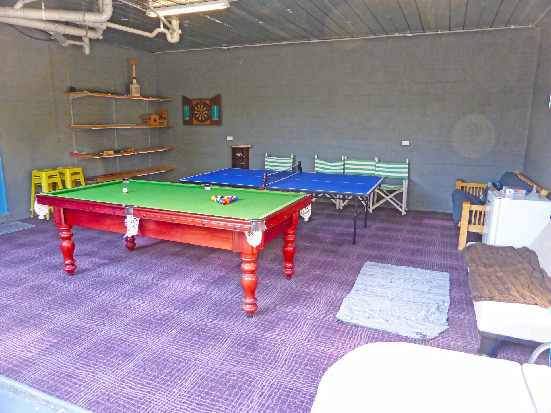 Games room in garage