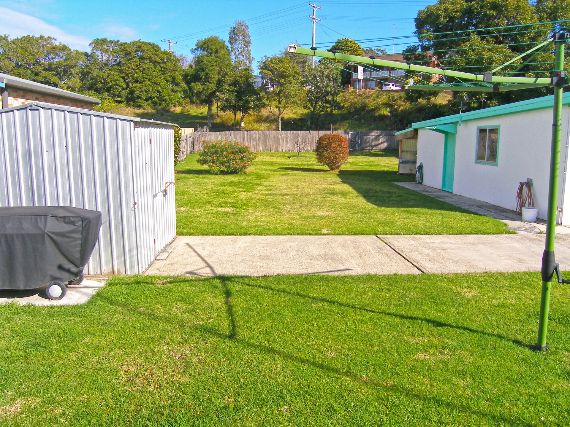 The large backyard is great for the kids 