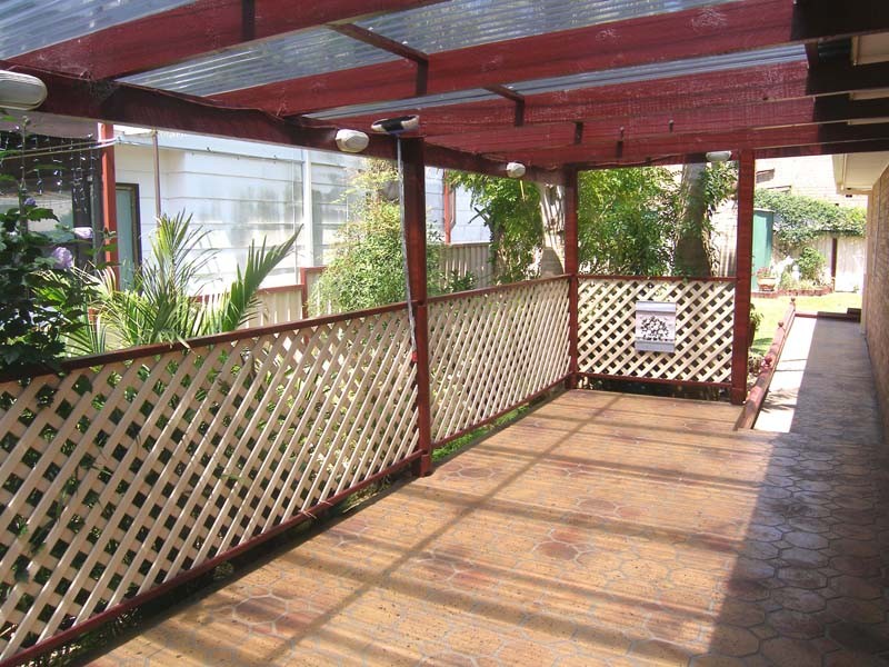 Rear verandah looking shed