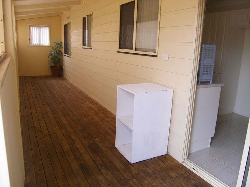 Enclosed back verandah