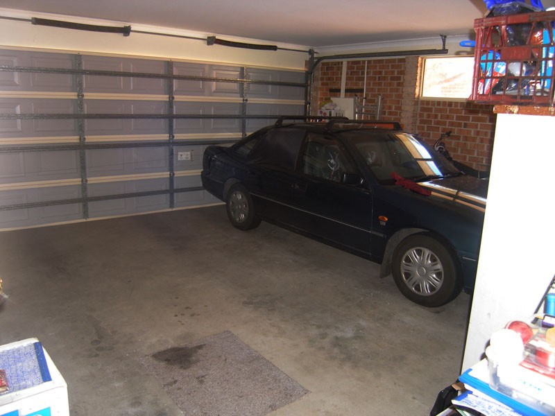 Inside double garage