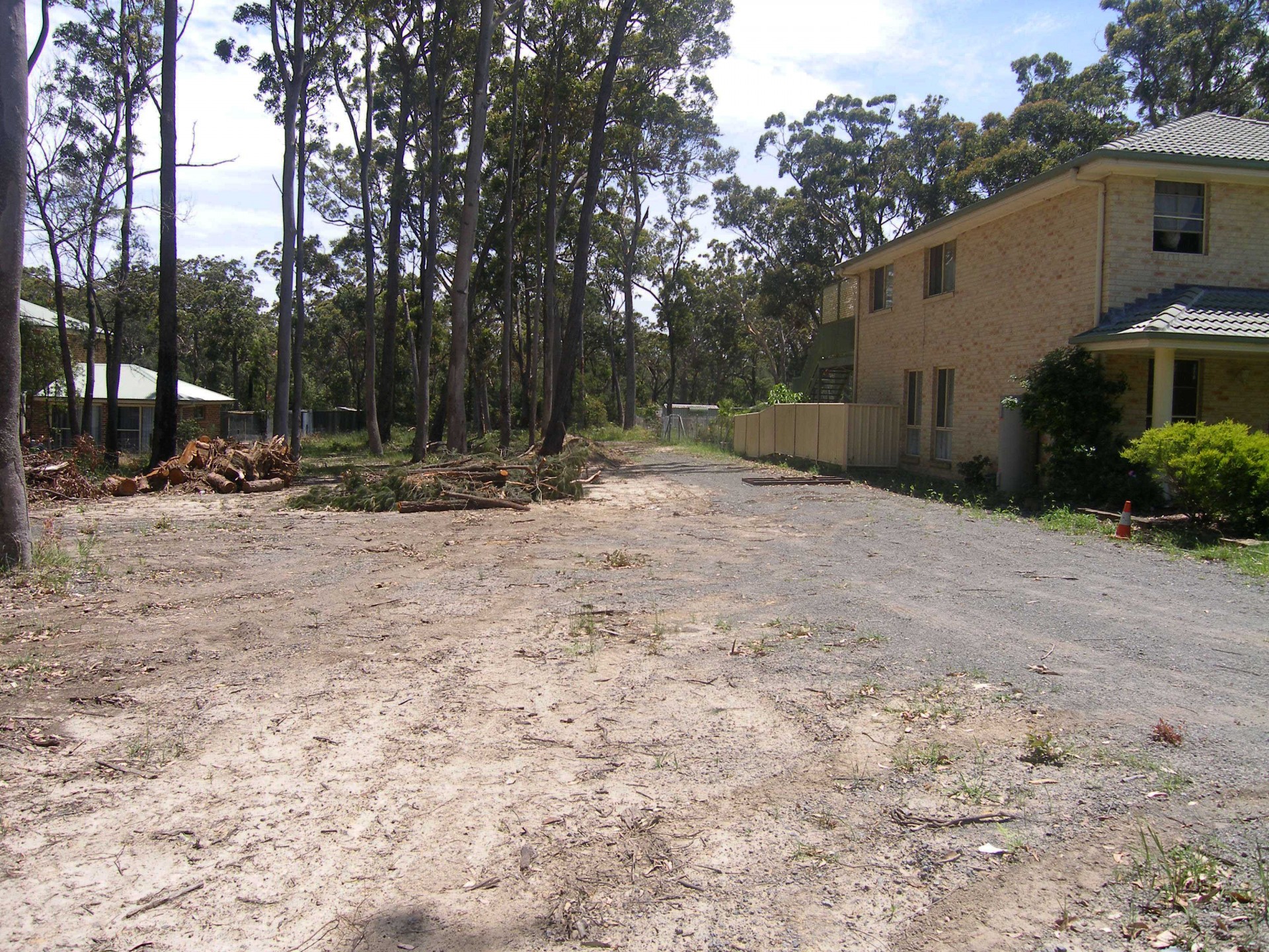 Driveway into the block