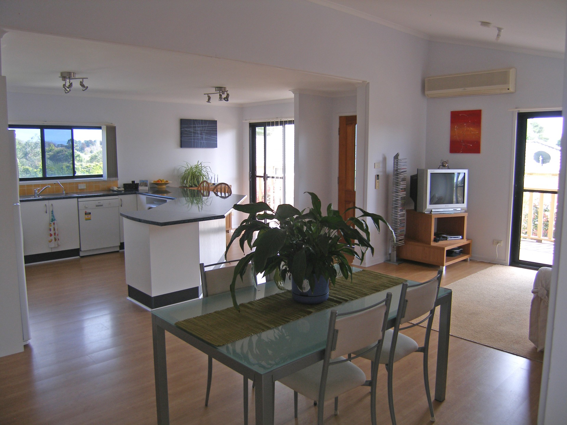 Open plan dining kitchen family area 