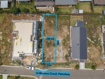 330SQM BLOCK WITH 11M FRONTAGE - PRIME LOCATION IN THE PEMULWUY ESTATE