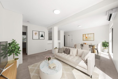 Air-Conditioned Renovated Two-Bedroom, Two-Bathroom Plus Study Apartment with Single Garage