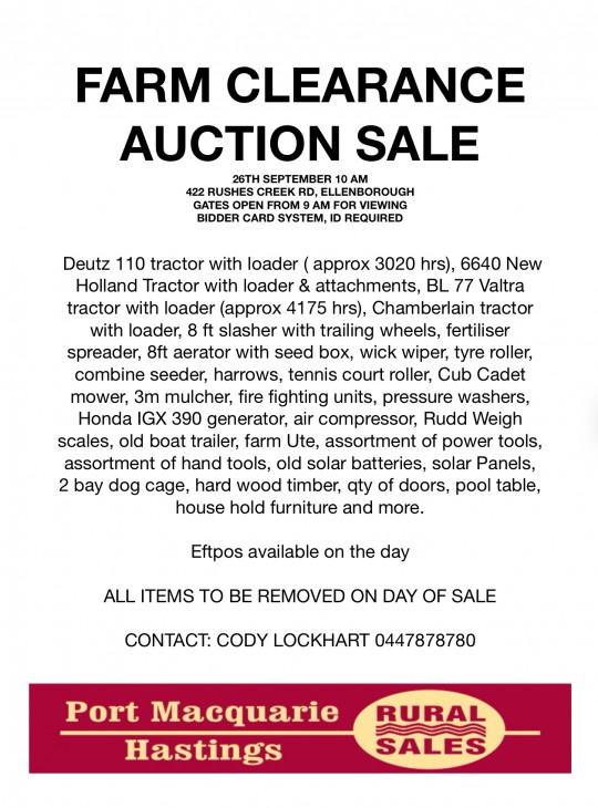 Property in Ellenborough - AUCTION -  FARM CLEARANCE SALE