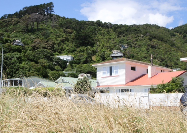 Looking from Beach to House